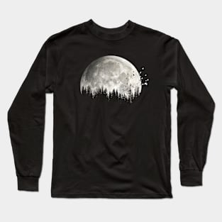 Forest Moon Silhouette Long Sleeve T-Shirt